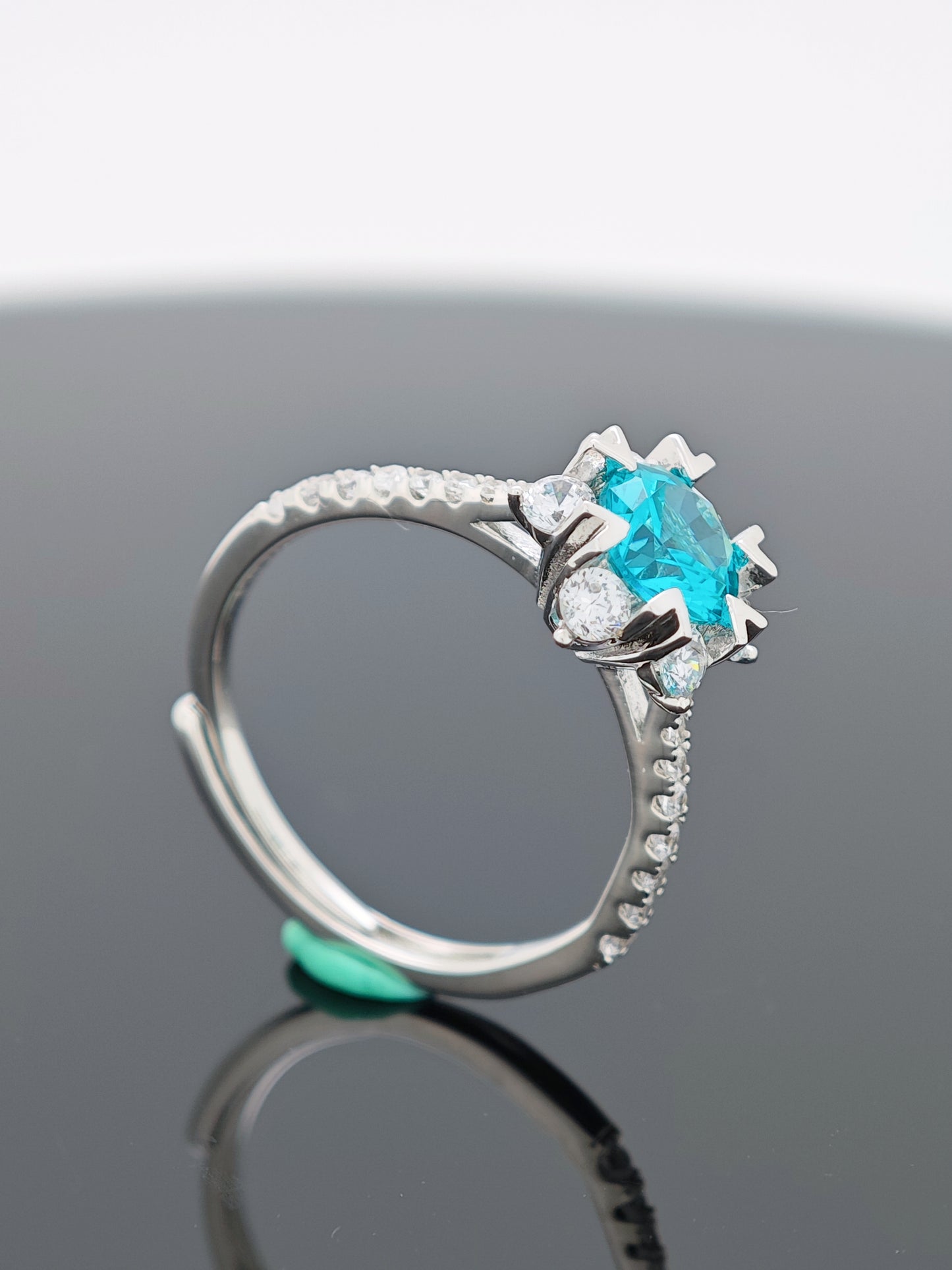 Certified S925 Silver Lab made Paraiba tourmaline