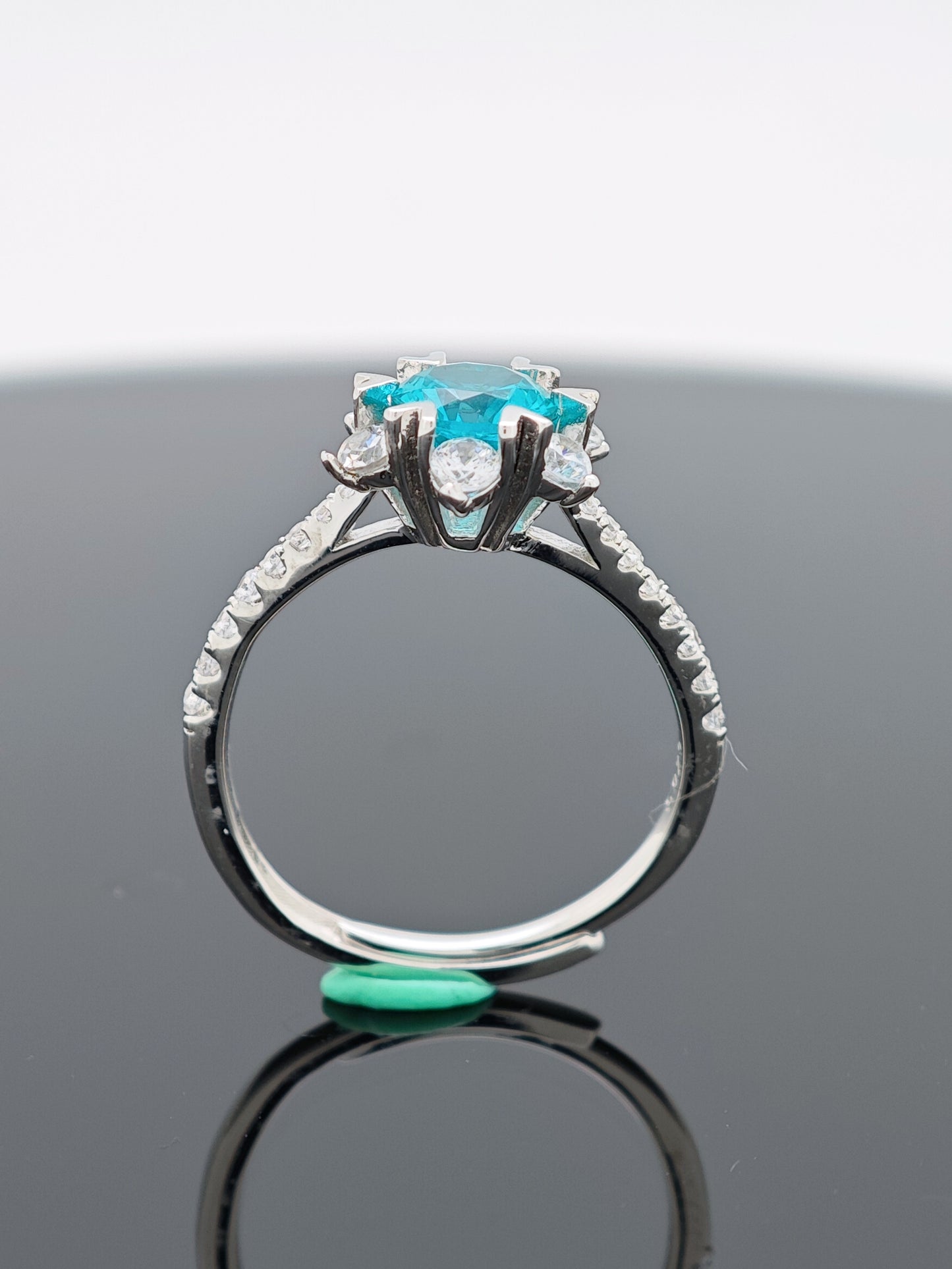 Certified S925 Silver Lab made Paraiba tourmaline