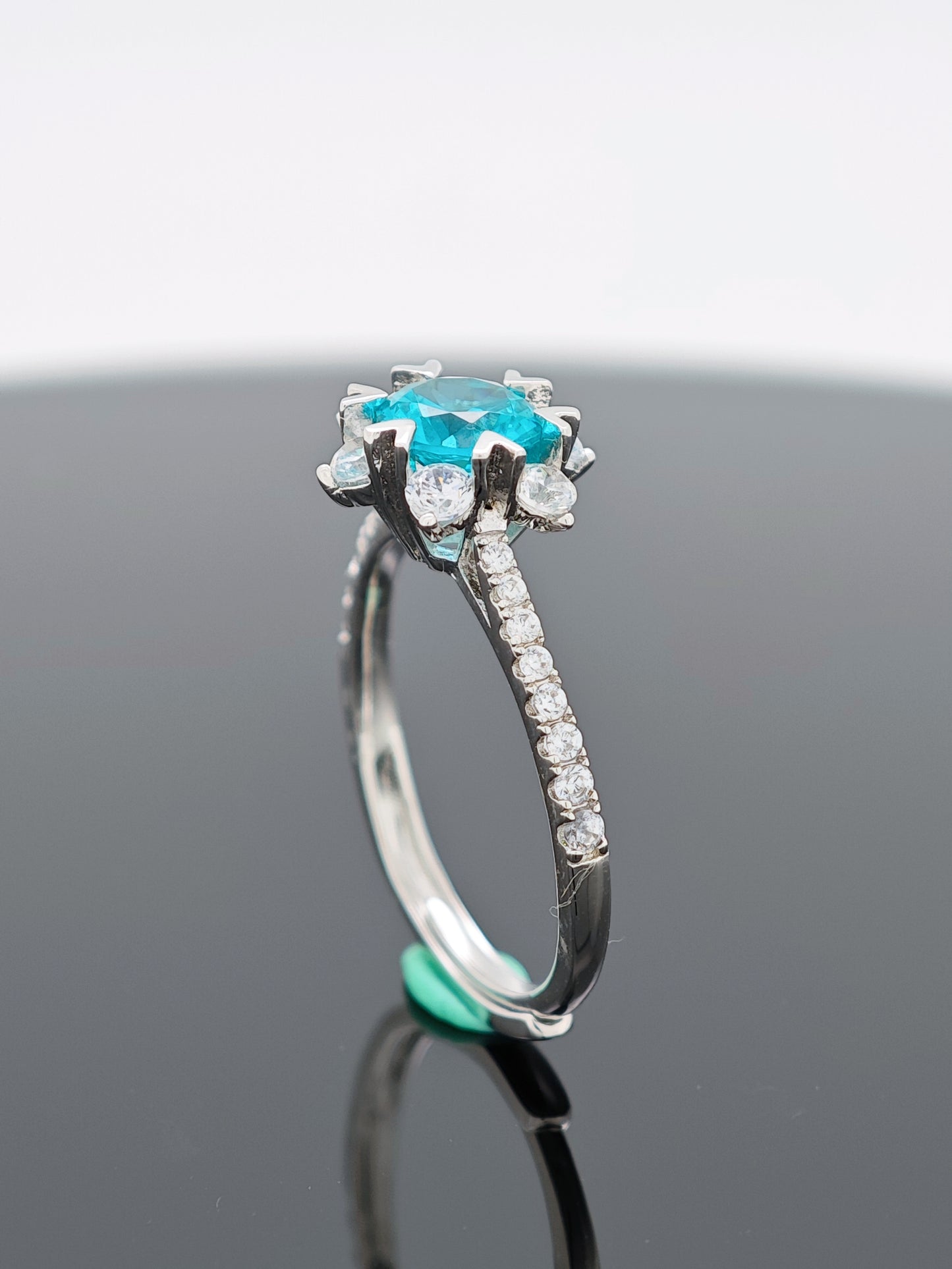 Certified S925 Silver Lab made Paraiba tourmaline