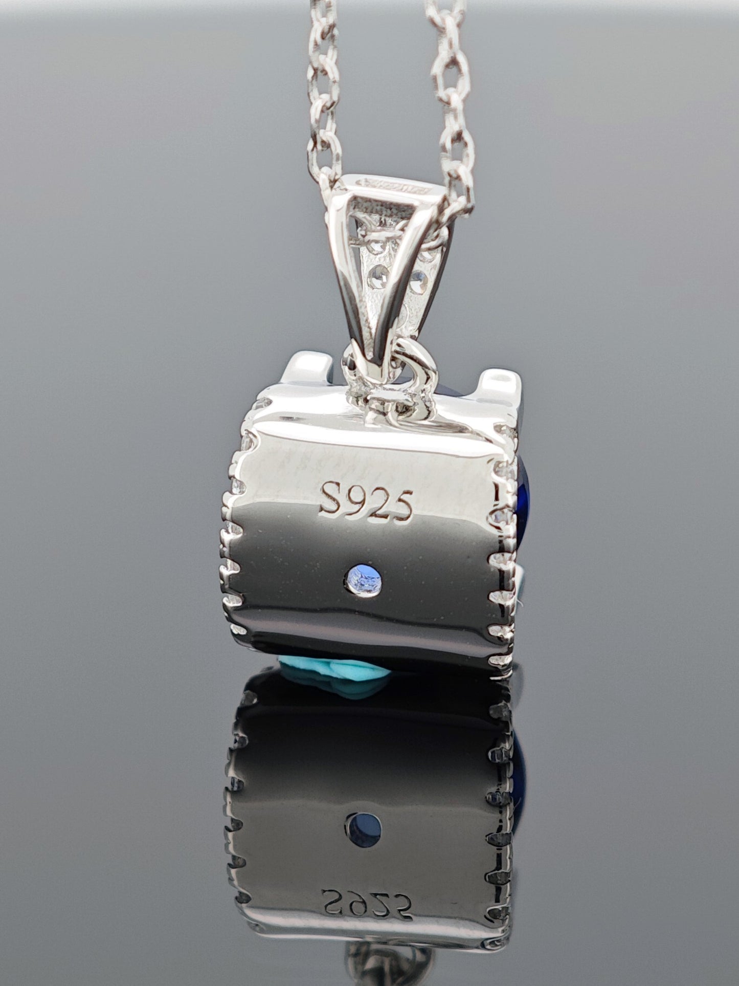 Certified S925 Silver setting-Cultured Sapphire necklace