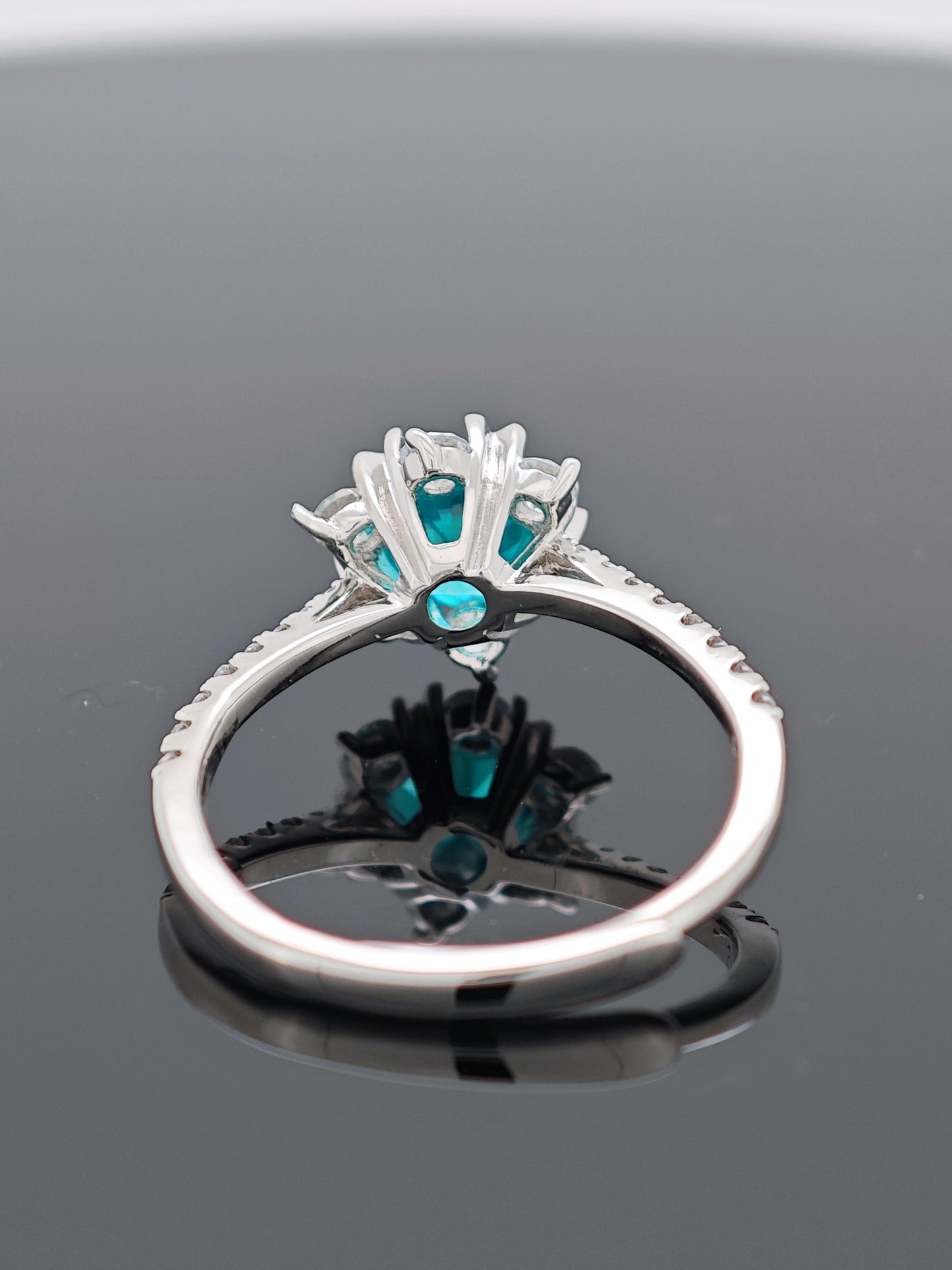 Certified S925 Silver Lab made Paraiba tourmaline
