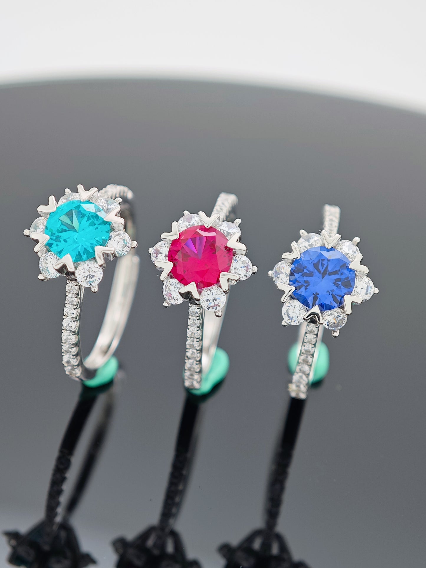 Certified S925 Silver Lab made Paraiba tourmaline